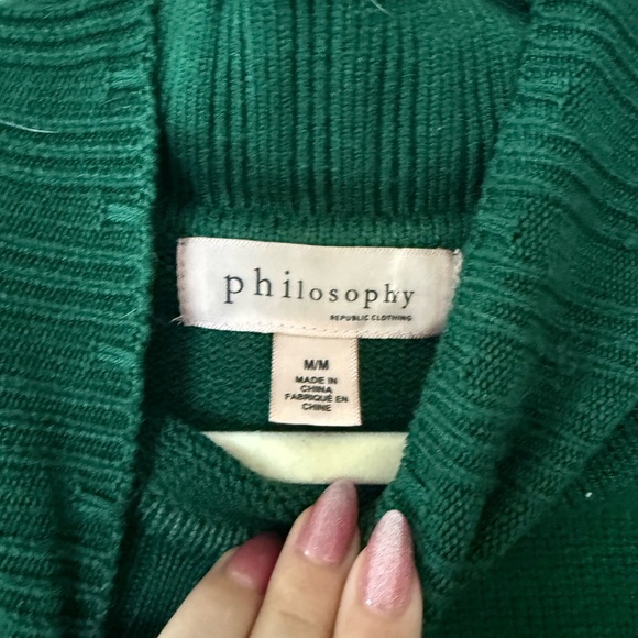 Philosophy Deep Green Turtleneck Sweater - Picture 2 of 2